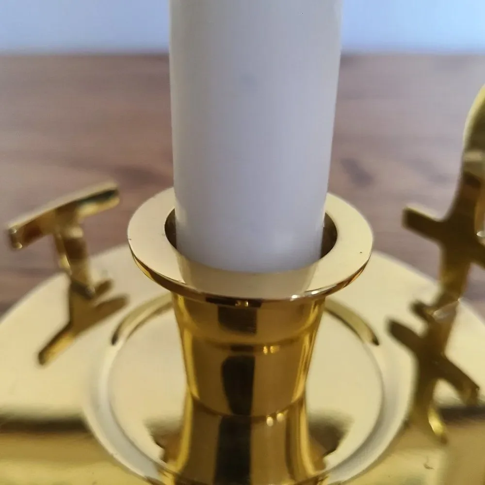 PartyLite Contessa Brass Hurricane Taper Candleholder For Candles / Glass Votive